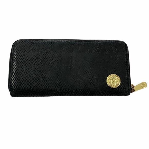 Vince Camuto Leah Leather Black Zip Wallet - Picture 1 of 10